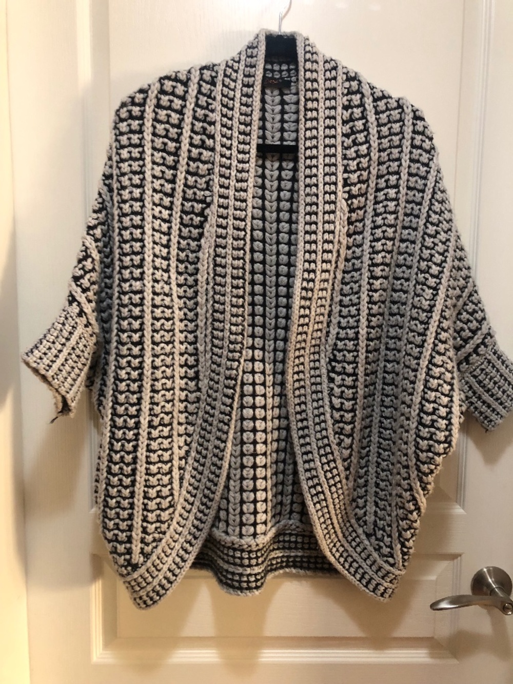 Dex womens oversized XS cardigan grey black made in canada